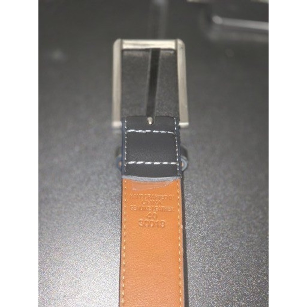 English Laundry Mens Grey Genuine Leather Belt Size 40 Silver‎ Buckle 30018 Work - Picture 3 of 6